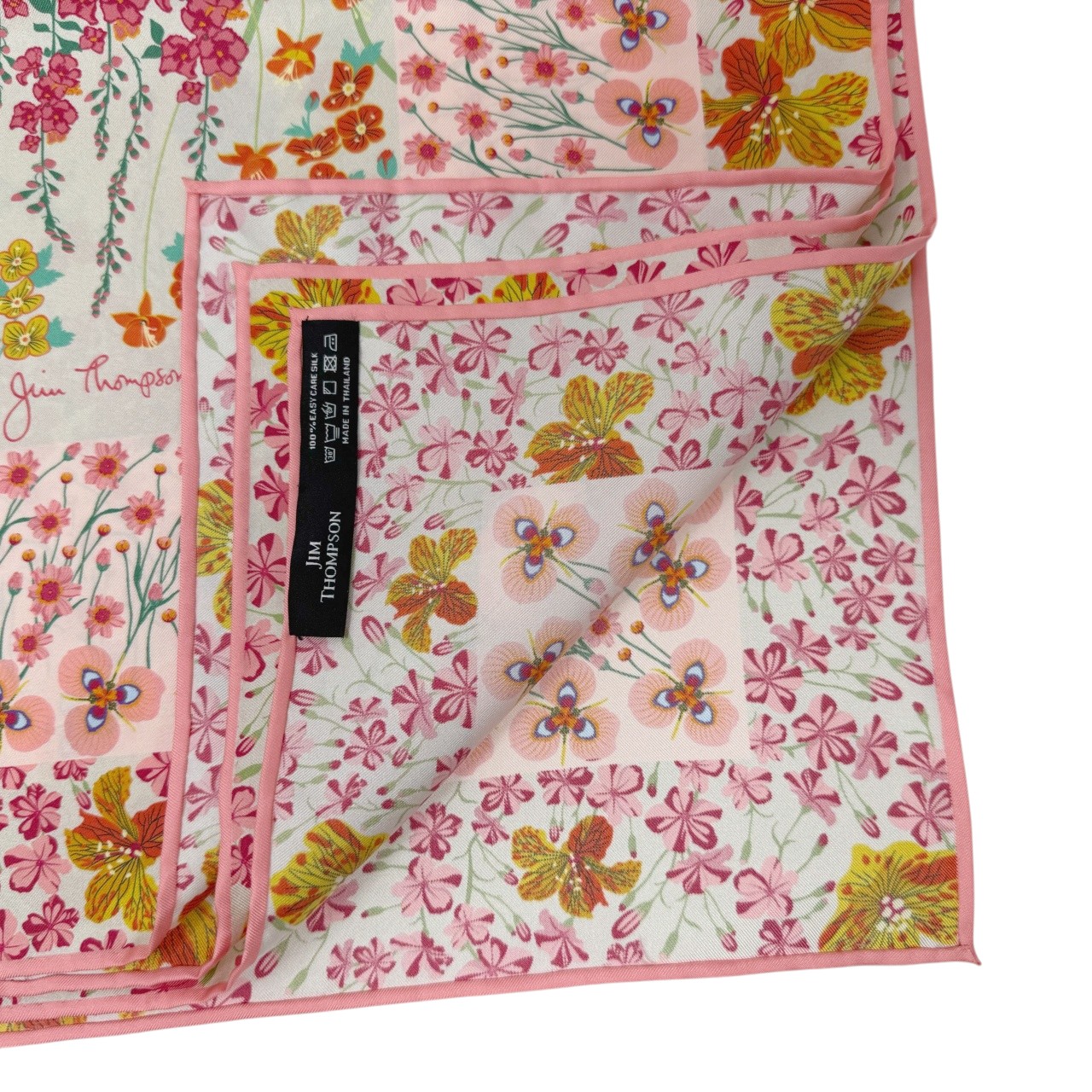 ジムトンプソンスカーフ(Jim Thompson scarf)-RWQAR_FLOWER_PINK