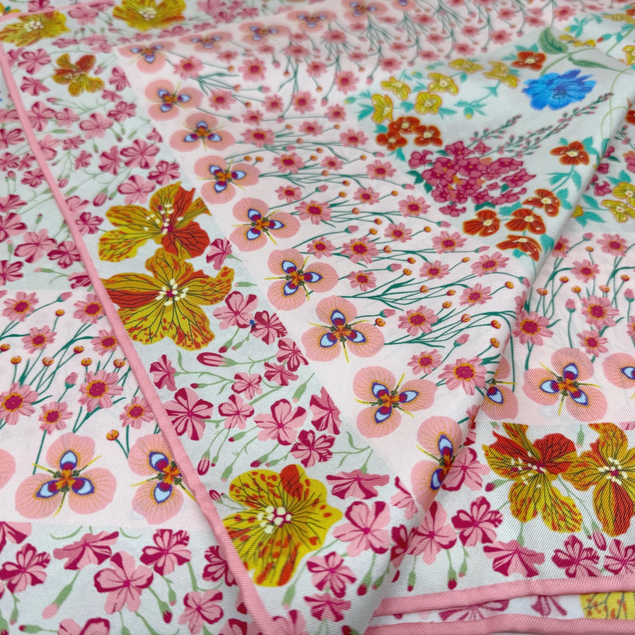 ジムトンプソンスカーフ(Jim Thompson scarf)-RWQAR_FLOWER_PINK