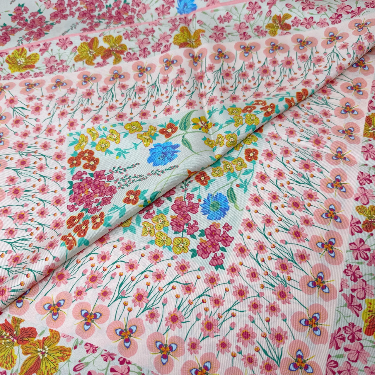 ジムトンプソンスカーフ(Jim Thompson scarf)-RWQAR_FLOWER_PINK