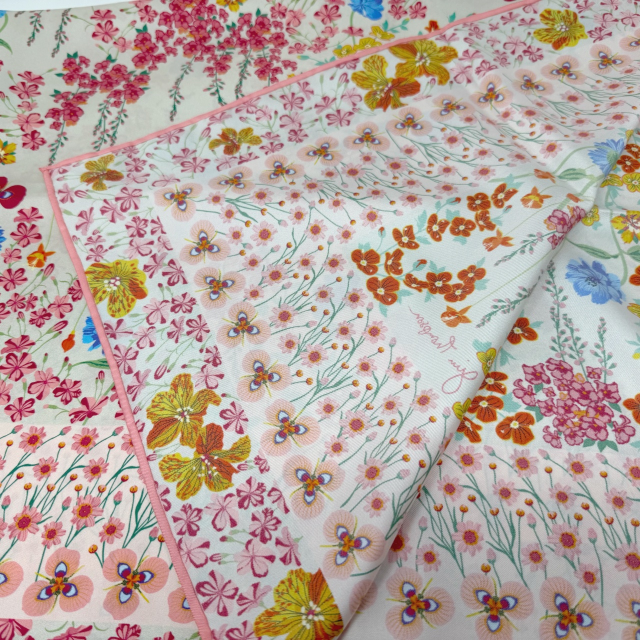 ジムトンプソンスカーフ(Jim Thompson scarf)-RWQAR_FLOWER_PINK