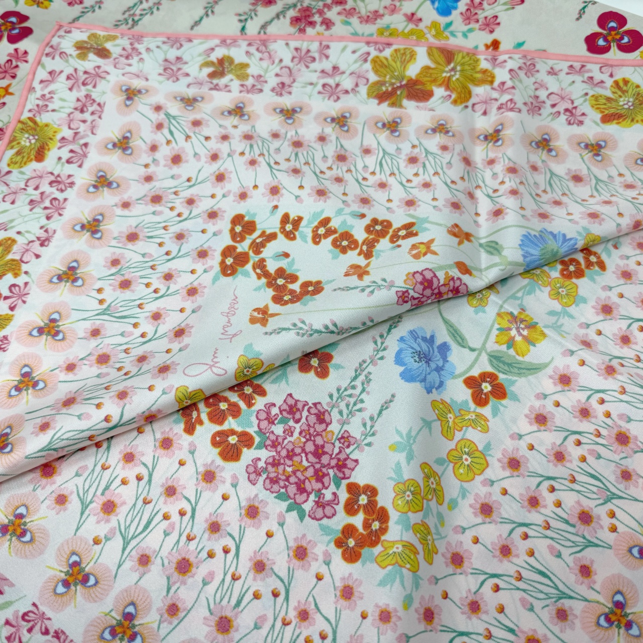 ジムトンプソンスカーフ(Jim Thompson scarf)-RWQAR_FLOWER_PINK