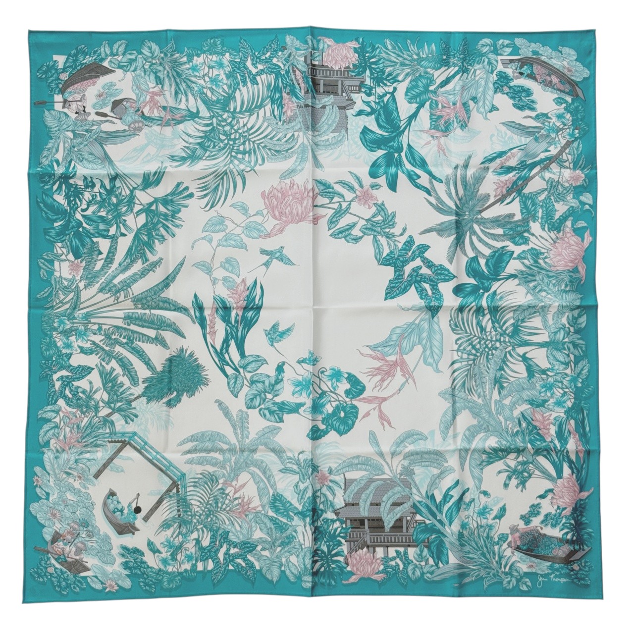 ジムトンプソンスカーフ(Jim Thompson scarf)-RWQAV_2000002601_DAMNOEN_FLOATING_GN