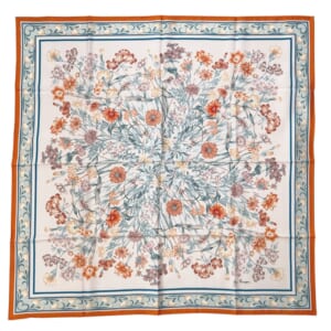 ジムトンプソンスカーフ(Jim Thompson scarf)-RWQAV_FLORALSILK_ORANGE