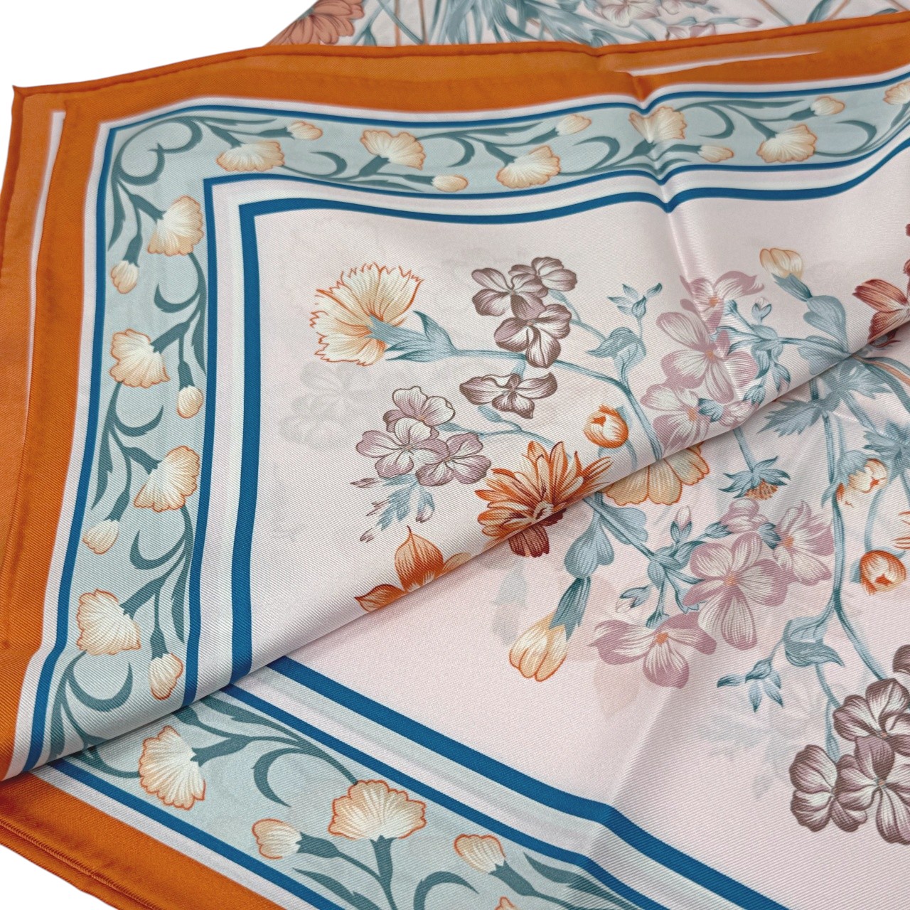 ジムトンプソンスカーフ(Jim Thompson scarf)-RWQAV_FLORALSILK_ORANGE
