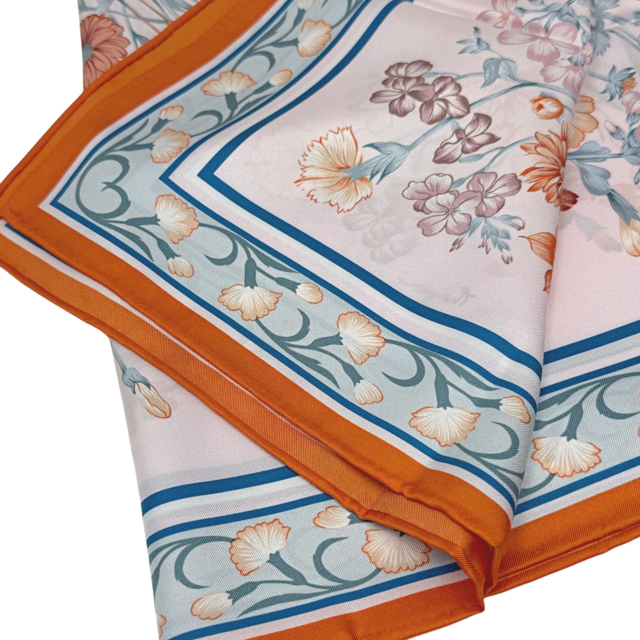 ジムトンプソンスカーフ(Jim Thompson scarf)-RWQAV_FLORALSILK_ORANGE
