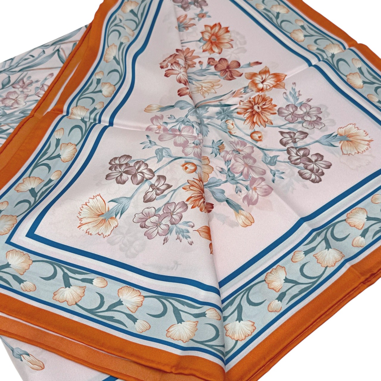 ジムトンプソンスカーフ(Jim Thompson scarf)-RWQAV_FLORALSILK_ORANGE