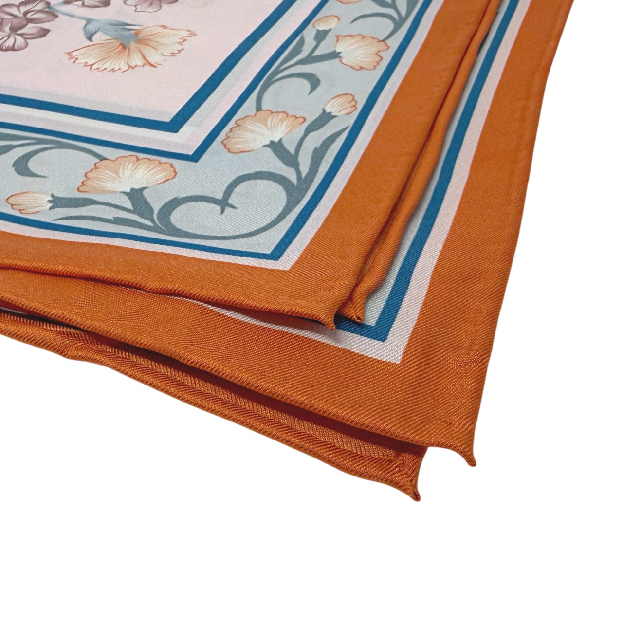 ジムトンプソンスカーフ(Jim Thompson scarf)-RWQAV_FLORALSILK_ORANGE